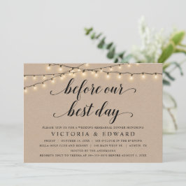 Voor onze beste dag, huwelijksrepetitie, Kraft Kaart