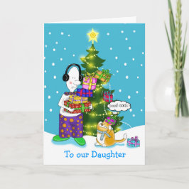 Voor onze dochter een vrolijk kerstfeest feestdagen kaart
