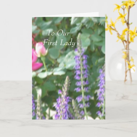 Voor onze eerste dame kaart (Gele Bloem)