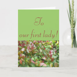 Voor onze first lady bedankkaart