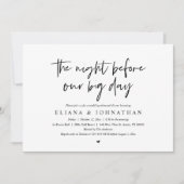 Voor onze grote dag, bruiloft repetitie diner kaart (Voorkant)