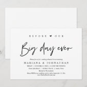 Voor onze grote dag, diner voor de huwelijksrepeti kaart (Voorkant / Achterkant)