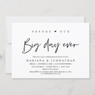 Voor onze grote dag ooit, het eten van de repetiti kaart