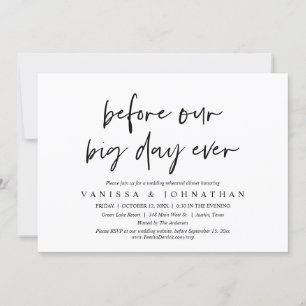 Voor onze grote dag ooit, het eten van de repetiti kaart