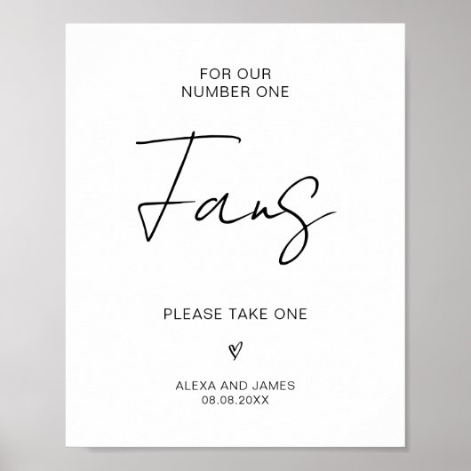 Voor onze nummer één fans moderne bruiloft fan gun poster (Voorkant)