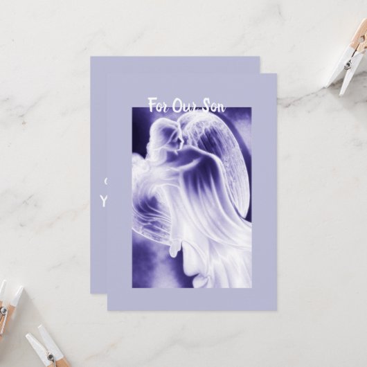Voor onze zoon kaart (Voorkant / Achterkant in situ)