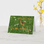 Voor onze zoon op zijn verjaardag vlinder Kaart (Gele Bloem)