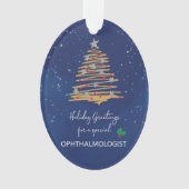 Voor oogarts Kerstboom aangepaste naam Ornament (voorkant)