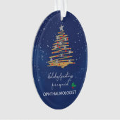 Voor oogarts Kerstboom aangepaste naam Ornament (voorkant)