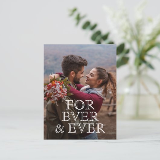 Voor Ooit en Ooit Bieden sparen de Datum Aankondigingskaart (Staand voorkant)