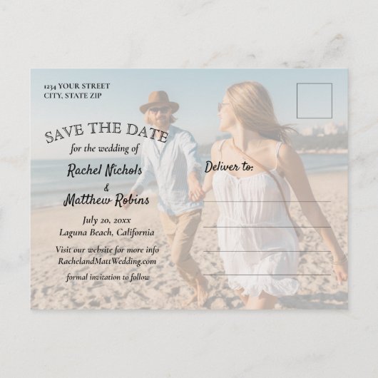 Voor Ooit en Ooit Bieden sparen de Datum Aankondigingskaart (Achterkant)