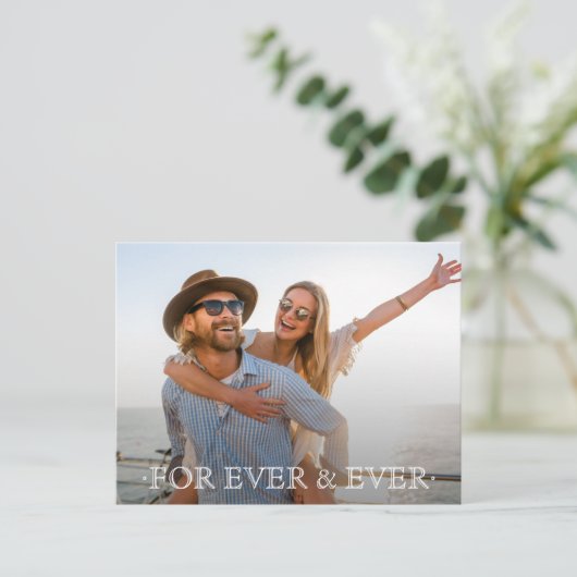 Voor Ooit en Ooit Bieden sparen de Datum Aankondigingskaart (Staand voorkant)