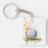 Voor-ooit op de Groene Golfbal Sleutelhanger (Voorkant)