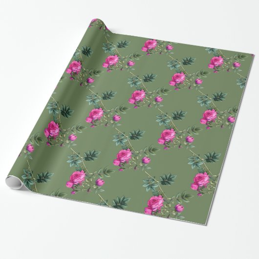 Voor ooit Rosa Moss Wrapping Paper Cadeaupapier (Uitgerold)