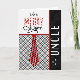 voor oom Merry Kerstmis Masculine Necktie Feestdagen Kaart