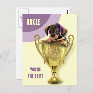Voor oom op Vaderdag. Cute Puppy Briefkaart