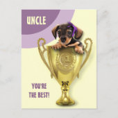 Voor oom op Vaderdag. Cute Puppy Briefkaart (Voorkant)