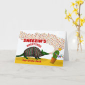 Voor Oom Sneezin's Groeten met Armadillo Kaart (Gele Bloem)