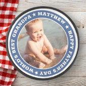 Voor opa Happy Vaderdag Photo Keepslag Hockey Puck