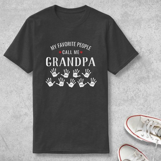 Voor opa met opa-namen speciaal gepersonaliseerd t-shirt