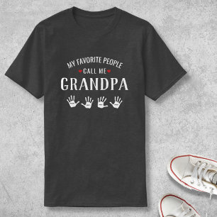 Voor opa met vier opa-namen, speciaal gepersonalis t-shirt