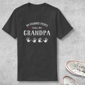Voor opa met vier opa-namen, speciaal gepersonalis t-shirt