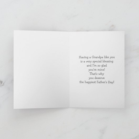 Voor opa op Vaderdag aangepaste foto Kaart (Binnen)