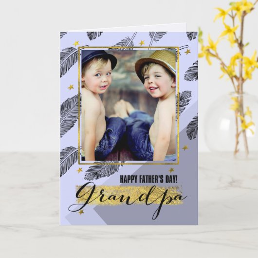 Voor opa op Vaderdag Aangepaste fotokaarten Kaart (Gele Bloem)