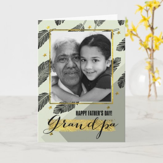 Voor opa op Vaderdag Aangepaste fotokaarten Kaart (Gele Bloem)