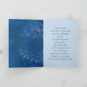 Voor opa op Vaderdag blauw lederen patroon Kaart (Binnen)