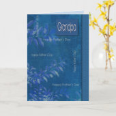 Voor opa op Vaderdag blauw lederen patroon Kaart (Gele Bloem)