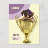 Voor opa op Vaderdag. Cute Puppy Briefkaart (Voorkant)