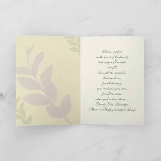 Voor opa op Vaderdag. Elegant Leaf Pattern Kaart (Binnen)