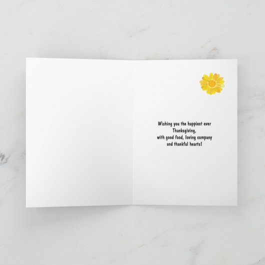 Voor opa Thanksgiving Bloemenboeket Kaart (Binnen)