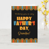 Voor opa Vaderdag deco-stijl op zwart Kaart (Gele Bloem)