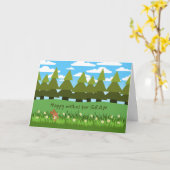 Voor opa's verjaardag knuffelkonijn met madeliefje kaart (Gele Bloem)