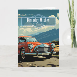 voor opa's verjaardag Mannelijke klassieke auto Kaart