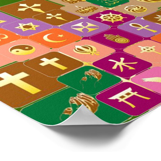 Voor open gedempt : RESPECT for ALL RELIGIGIGIES Poster (Hoek)