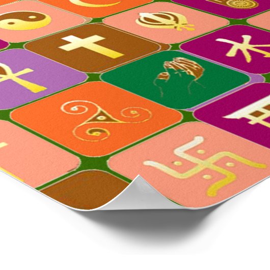 Voor open gedempt : RESPECT for ALL RELIGIGIGIES Poster (Hoek)