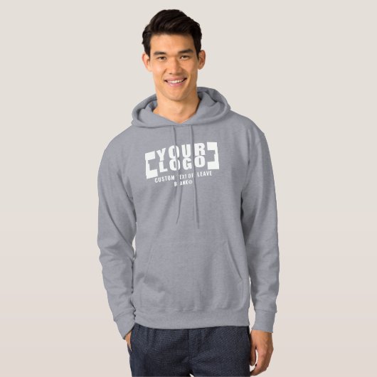 Voor +optioneel Achter, Zakelijk logo Grijs P3.46 Hoodie (Voorkant volledig)