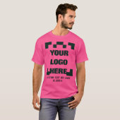 Voor +optioneel Achter, Zakelijke logo Heet roze T-shirt (Voorkant volledig)