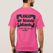 Voor +optioneel Achter, Zakelijke logo Heet roze T-shirt (Achterkant)
