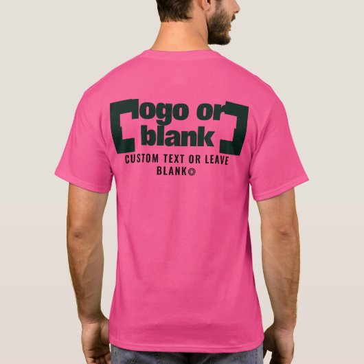 Voor +optioneel Achter, Zakelijke logo Heet roze T-shirt (Achterkant)