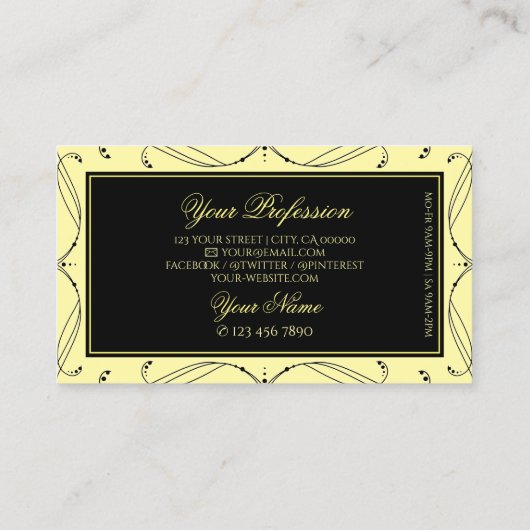 voor ornamental Black Cream Sparking Diamonds Visitekaartje (Achterkant)