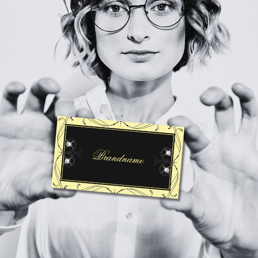 voor ornamental Black Cream Sparking Diamonds Visitekaartje