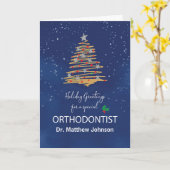 Voor Orthodontist Kerstboom  naam Kaart (Gele Bloem)