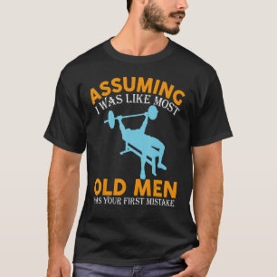 Voor oude sterke mensen is het oude Man gewicht op T-shirt