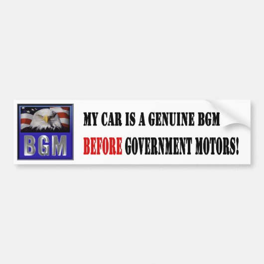 Voor overheidsmotoren - auto bumpersticker (Voorkant)