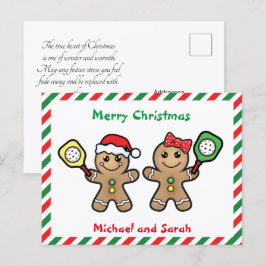 Voor Paars Pickleball Gingerbrood Briefkaart