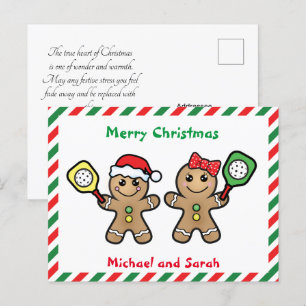 Voor Paars Pickleball Gingerbrood Briefkaart